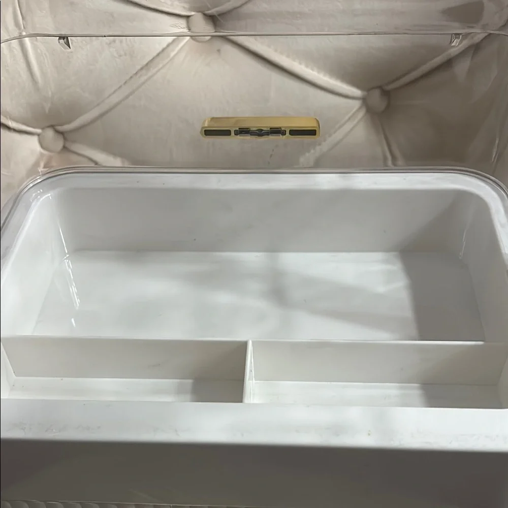 Amazon White and Gold Makeup Organizer with Elegant Design